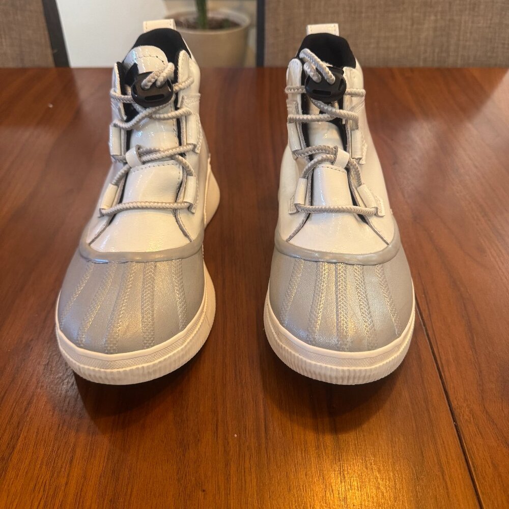 Sorel Women's Light Gray and White Duck Boot Sneakers
